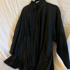 Remy Lamb Swing Coat Black Size Small